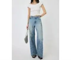 【MOUSSY】ワイドバギーデニムDESTROYED MIDRISE BAGGY