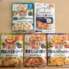 【ベビーフード】和光堂 ＆ ピジョン レトルトパウチ食品 5点セット