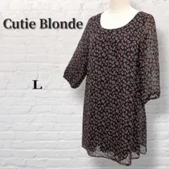 【Cutie Blonde】総柄プリントチュニック　薄地裏付き　７分袖　B97のサムネイル