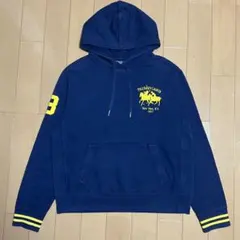 【希少】 ラルフローレン パーカー ポニー 刺繍 リバース ネイビー 肉厚 L