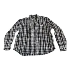 X-LARGE チェック柄 長袖シャツ ブラック/ホワイト