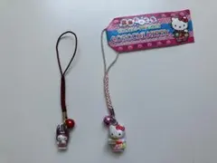 ハローキティ ご当地キティ　根付けキーホルダー　温泉　クワガタ2個セット