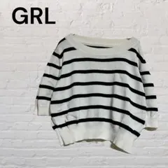 GRL グレイル ボーダー　サマーニット M 白黒 クロップド丈　定番　夏　韓国