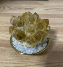 シトリンクラスター 天然石 台座付き - メルカリ