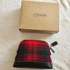 未使用品♡ COACH ウール素材 チェック柄ポーチ