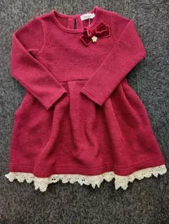 SLAP SLIP 長袖ワンピース ボルドー 100cm
