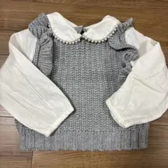 【petitmain】セーター100 パール　襟