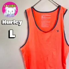 usa古着 Hurley タンクトップ L オレンジ ワンポイント リンガーのサムネイル