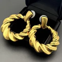 希少/大ぶり✨ジバンシー ピアス フープ ツイスト ゴールド リング