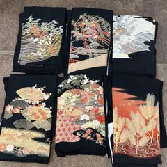 黒留袖 5枚まとめ売り金駒刺繍 金彩 材料 1016 - メルカリ