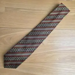 NICOLE ネクタイ 茶色と赤のストライプ