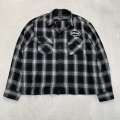 人気◆Schott◆コットン オンブレチェックシャツ◆Ｌ/ブラック
