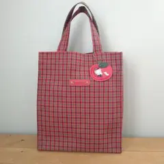 familiar チェック柄　トートバッグ　大