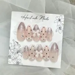 《匿名配送》ネイルチップ　マグネット　ワンホン　スナ系　フレンチガーリー　韓国