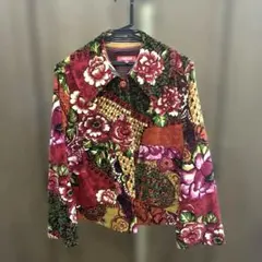 古着 ヴィンテージ 花柄 刺繍 レッド ジャケット vintage - メルカリ