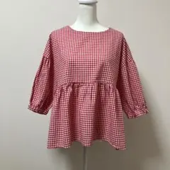 サマンサモスモス SM2 ギンガム　チェック　ギンガムチェック　秋　赤　レッド