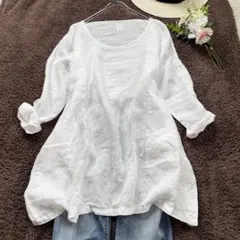 極美品✨アーバンリサーチドアーズ リネン チュニック ワンピース 洗える