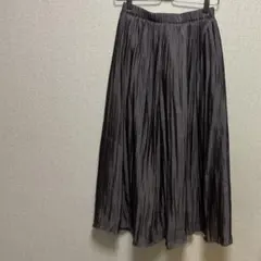 earth music&ecology パープル プリーツ ロングスカート