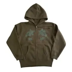 【レア】Hoddle ジップパーカー スタッズ fti punkandyo HODDLE Arch Logo Zip Up Hoodie Black ブラック フルジップ
