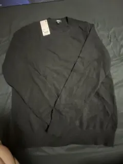 カシミア100% クルーネックセーター M ブラック　未使用品　ユニクロ店頭購入