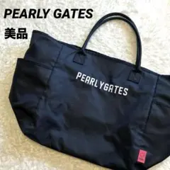 【美品】PEARLY GATES トートバッグ 大容量 ラウンドバッグ　濃紺のサムネイル