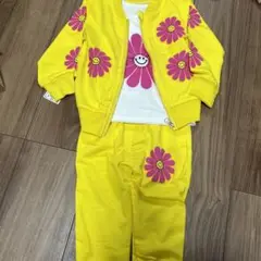 韓国　花柄セットアップ　ルームウェア　90cmジャージ