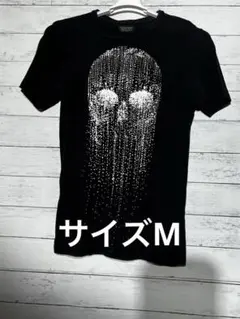 ZARA メンズ スカルプリントTシャツ 黒 サイズM【タグにダメージあり】