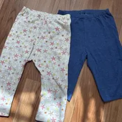 ユニクロ　星柄と青のボトムス2枚セット