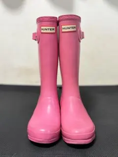 HUNTER キッズ レインブーツ ピンク