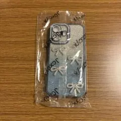 SHEIN iPhone16ケース ブルー ラメ グリッター