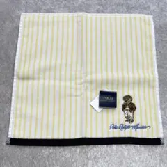 신품 미사용 ポロラルフローレン ポロベア タオルハンカチ イエロー ストライプ