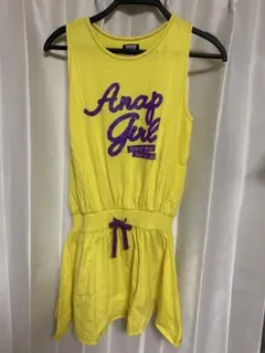 ANAP GIRL イエロー ノースリーブワンピース S
