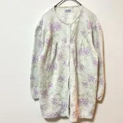 レディース ダイヤキルト パジャマ【M】花柄 前開き 入院 介護 防寒のサムネイル