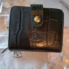 新品♥ダークグリーンクロコエンボスド二つ折り財布イルビゾンテ　ILBISONTE