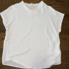 KOE 半袖Tシャツ カットソーオフホワイト Vネック Lサイズのサムネイル