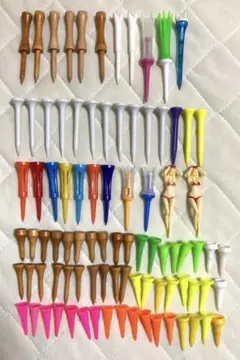 ゴルフ用ティー ロング,セミロング,ショート各種 中古品,小さなキズ,汚れ有りのサムネイル
