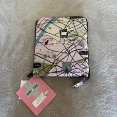 【未使用】HAPI+TAS 折り畳みボストンバッグ フラパリの街並みとねこ