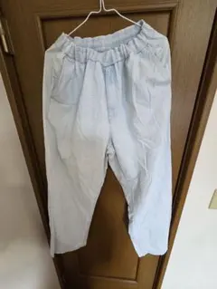 ライトブルー イージーパンツ デニム風