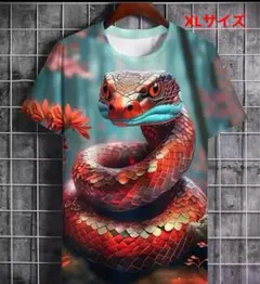 蛇Tシャツ 和柄Tシャツ XLサイズ 干支Tシャツ 縁起物Tシャツ