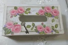 ティッシュ　ケース　トールペイント作品