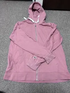 ピンク ジップアップパーカー フーディー スウェット カジュアル