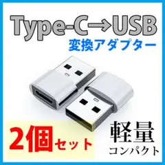 USB Type-C 変換アダプタ 2個 シルバー iPhone タイプC 変換