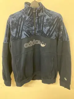 アディダスオリジナルス ハーフジップスウェット フリース ネイビー L