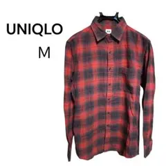 UNIQLO ユニクロ　 ネルシャツ 　黒 赤チェック 長袖シャツ Ｍ