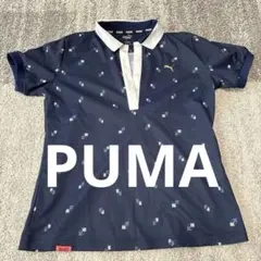 PUMA レディース ゴルフシャツ ネイビー 総柄 XLのサムネイル