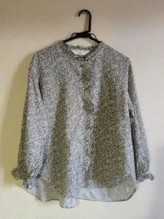 Samansa Mos2 ゆべしコラボ　フリルブラウス　オレンジ