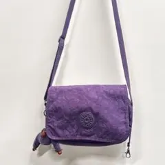 Kipling キプリング ショルダーバッグ パープル モンキーチャーム付 軽量
