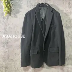 アバハウス　テーラードジャケット　ウール混　フラップポケット　ビジネス　黒　冬
