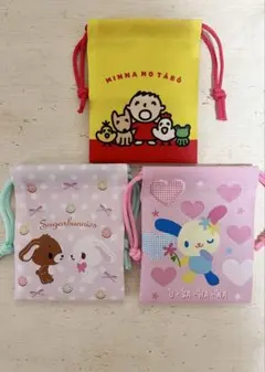 サンリオ プチ巾着 3点セット みんなのたあ坊 うさはな シュガーバニーズのサムネイル