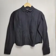 EMPORIO ARMANI シルク リネン ジャケット 比翼 丸襟 シャツ